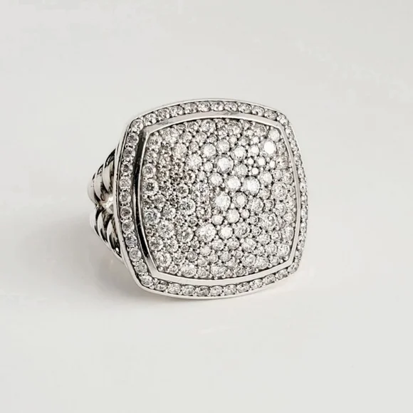 David Yurman 17mm Albion Pavé Diamond Ring Size 7 - Picture 4 of 5
